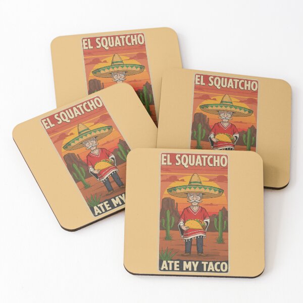 Aperçu de l'œuvre El Squatcho a mangé mon taco drôle Sombrero Taco Humour créée et vendue par ArtFromBeyond.