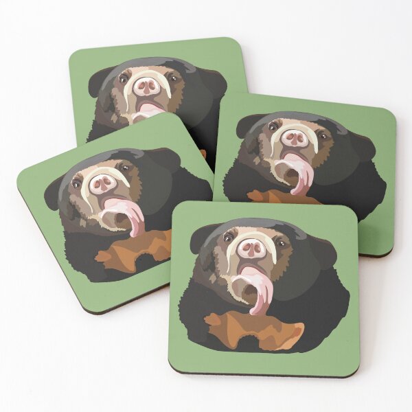 Item preview, S is for Sun Bear, Sun Bear Artwork – Unique Tropical Bear Illustration and Wildlife Design designed and sold by PrettylittlepastelUk.