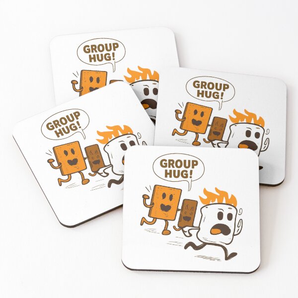 Item preview, Funny S’mores Group Hug – Marshmallow Graham Cracker Chocolate Camping Campfire Pun Illustration designed and sold by StickerHavenn.