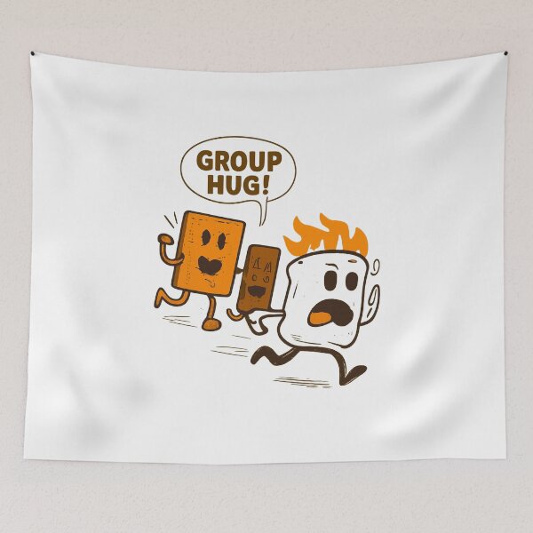 Item preview, Funny S’mores Group Hug – Marshmallow Graham Cracker Chocolate Camping Campfire Pun Illustration designed and sold by StickerHavenn.