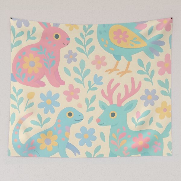 Item preview, Alebrijes and Flowers Seamless Pattern designed and sold by edleon.