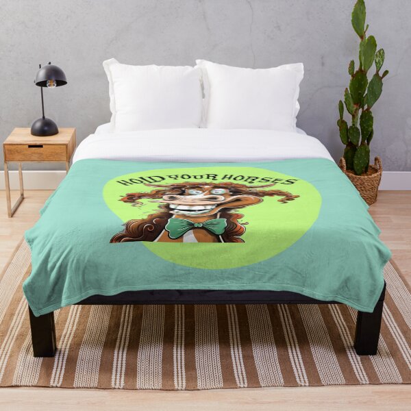 Item preview, Funny Horse Meme–Hold your horses cartoon designed and sold by Szpaku desart .