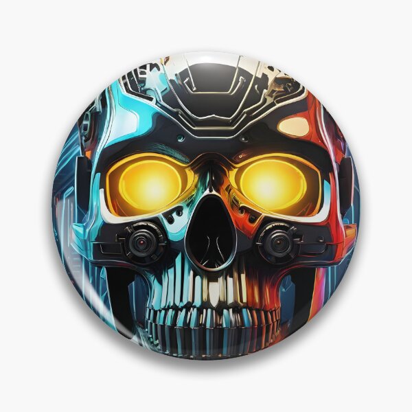 Item preview, Cyberpunk Chrome Skull designed and sold by ManateeMerchy.