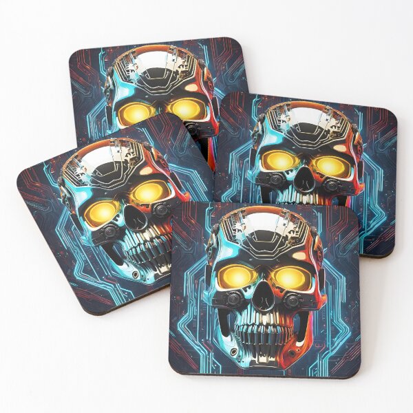 Item preview, Cyberpunk Chrome Skull designed and sold by ManateeMerchy.