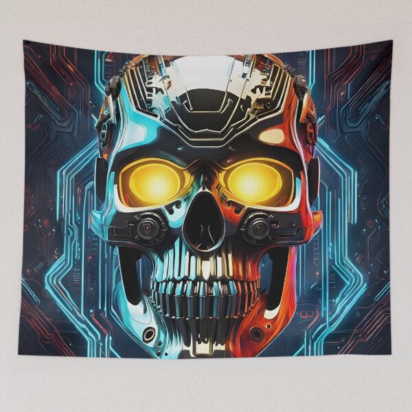 Item preview, Cyberpunk Chrome Skull designed and sold by ManateeMerchy.