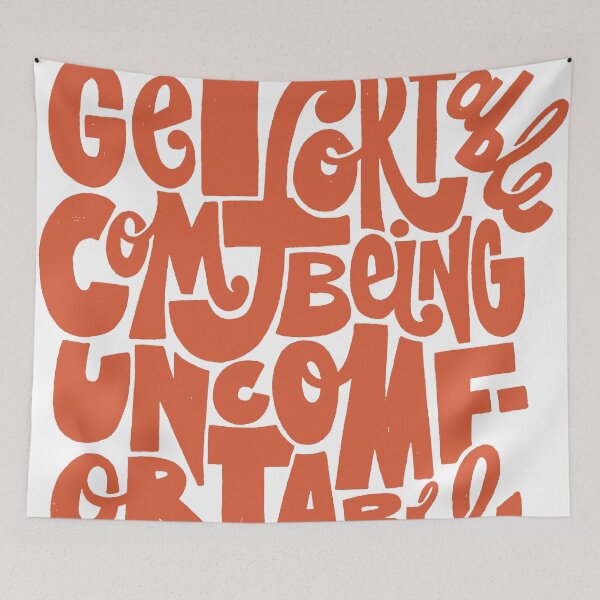 Item preview, Get Comfortable Being Uncomfortable – Retro Motivational Typography designed and sold by andry01.