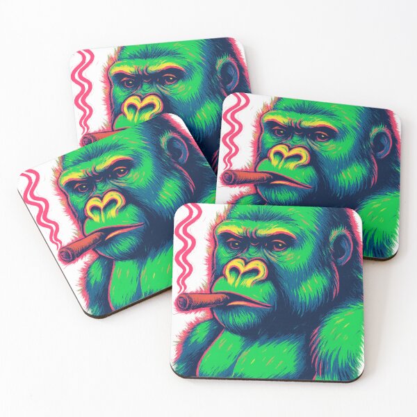 Item preview, Neon Gorilla Smoking Cigar designed and sold by omerckaca.