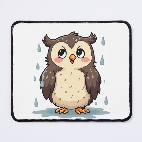 Item preview, “Awkwardly Cute Wet Owl” designed and sold by Bareradesigns.