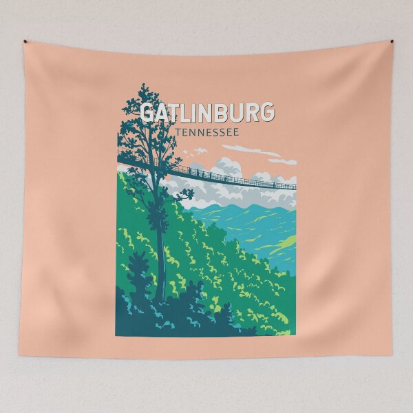 Item preview, Gatlinburg Tennessee Illustration Travel Art Vintage designed and sold by KrisSidDesigns.