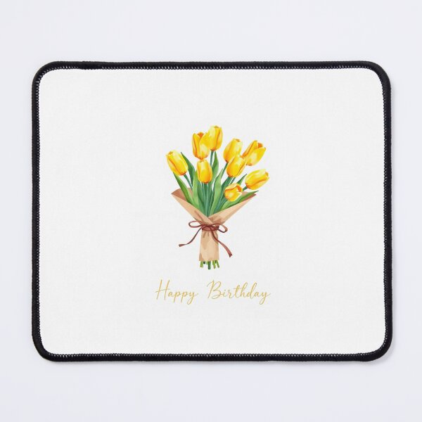 Item preview, Yellow tulip Bouquet Birthday flower rose happy aesthetic cute pink designed and sold by CheeseBlueprint.