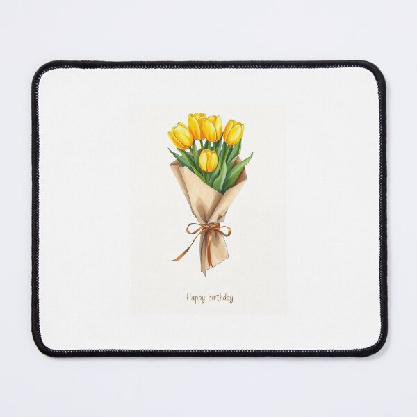 Item preview, Yellow tulip Bouquet Birthday flower rose happy aesthetic cute pink designed and sold by CheeseBlueprint.