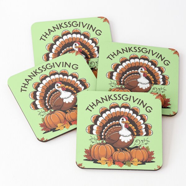 Item preview, Festive Thanksgiving Turkey with Pumpkins & Autumn Leaves Illustration designed and sold by GrafteesGlow.