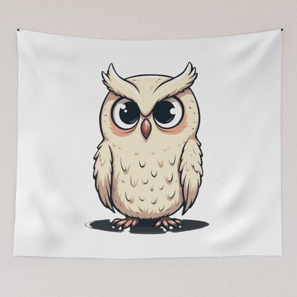 Item preview, Adorable Wide-Eyed Owl | Cute Cartoon Bird Art designed and sold by Bareradesigns.