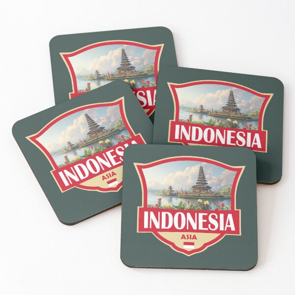 Item preview, Indonesia Illustration Retro Badge designed and sold by KrisSidDesigns.