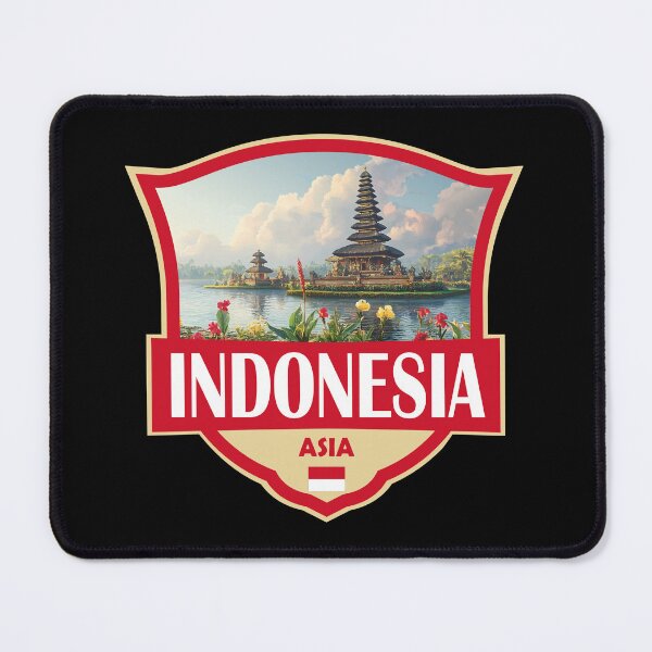 Item preview, Indonesia Illustration Retro Badge designed and sold by KrisSidDesigns.