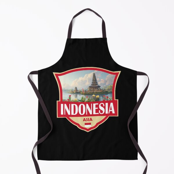 Item preview, Indonesia Illustration Retro Badge designed and sold by KrisSidDesigns.