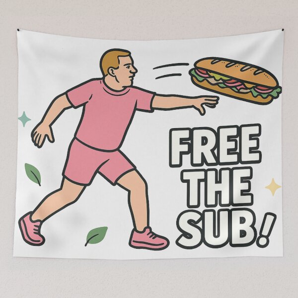 Item preview, Sandwich Guy – Assault With a Deli Sub Weapon Meme T-Shirt designed and sold by Created by Camilla.