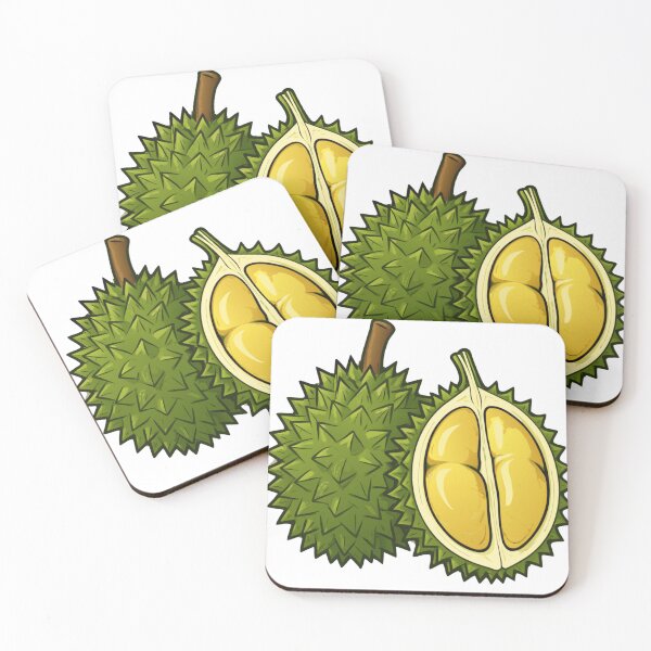 Item preview, Durian Fruit Vector Illustration – Whole and Halved designed and sold by Royalsticker.