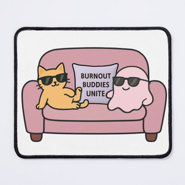 Item preview, Burnout Buddies Unite – Cat & Ghost designed and sold by Vibe Check Central.