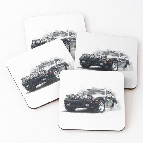 Item preview, Porsche 944 turbo Rothman retro Rally Car Illustration designed and sold by blackdogshop.