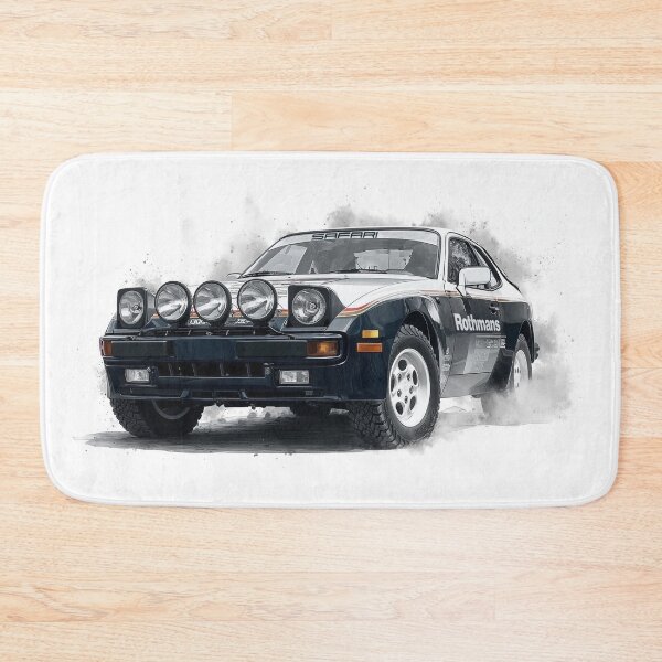 Item preview, Porsche 944 turbo Rothman retro Rally Car Illustration designed and sold by blackdogshop.