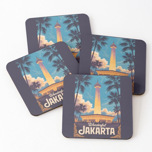 Item preview, Jakarta Indonesia Illustration Travel Art Vintage designed and sold by KrisSidDesigns.