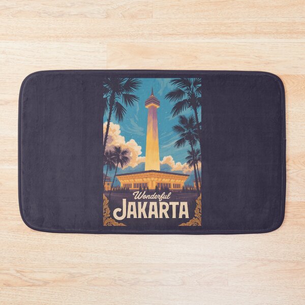 Item preview, Jakarta Indonesia Illustration Travel Art Vintage designed and sold by KrisSidDesigns.