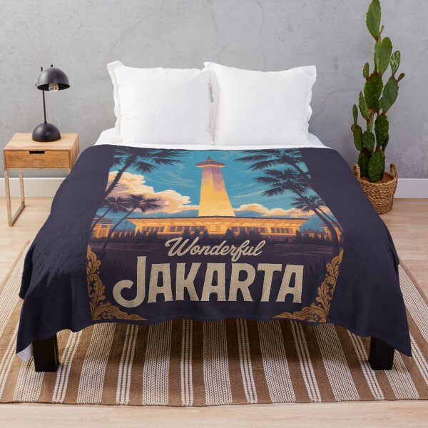Item preview, Jakarta Indonesia Illustration Travel Art Vintage designed and sold by KrisSidDesigns.