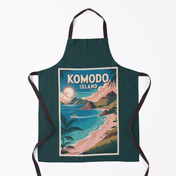 Item preview, Komodo Island Indonesia Illustration Travel Art Vintage designed and sold by KrisSidDesigns.