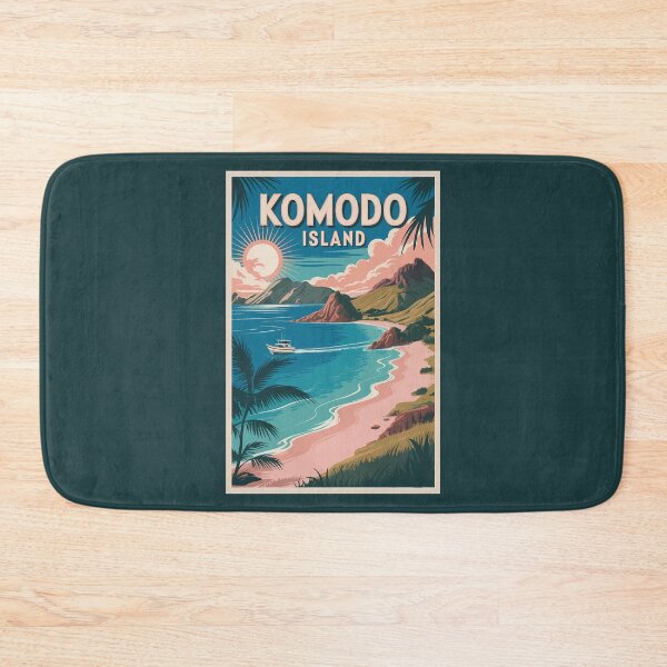 Item preview, Komodo Island Indonesia Illustration Travel Art Vintage designed and sold by KrisSidDesigns.