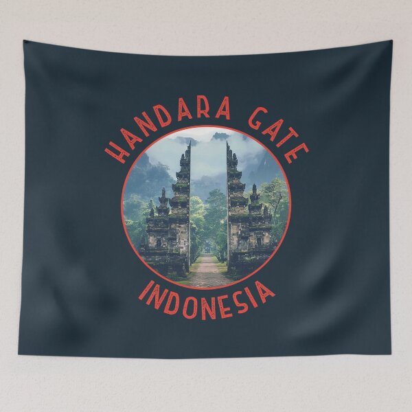 Item preview, Handara Gate Indonesia Retro Distressed Circle designed and sold by KrisSidDesigns.