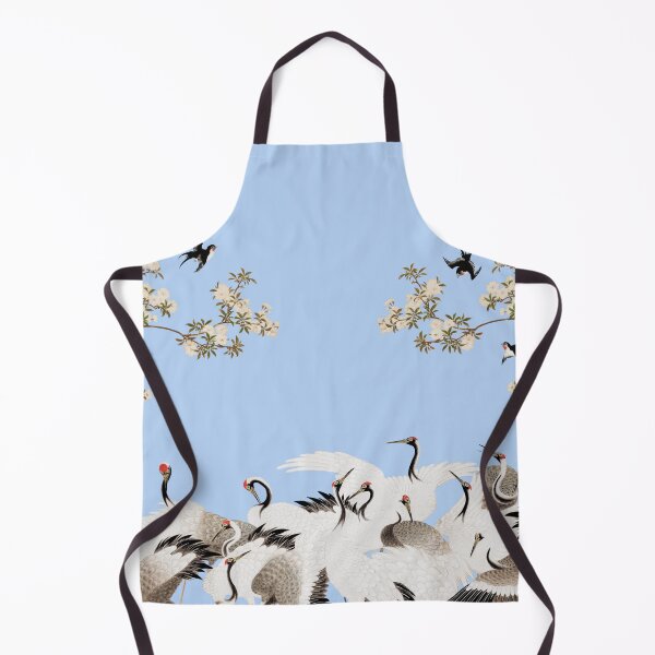 Item preview, Antique Japanese Screen Red Capped Cranes and Cherry Trees designed and sold by Pixelchicken.