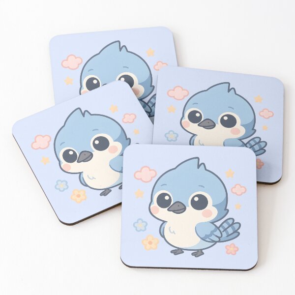Item preview, Baby Blue Jay Cute Cartoon Bird Illustration Fun Nature Art designed and sold by Slayfandom.