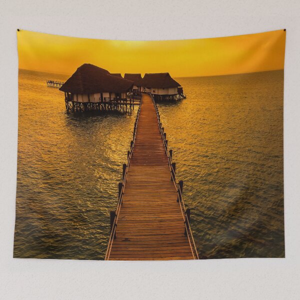 Item preview, Romantic Zanzibar Sunset Pier Over Ocean Paradise designed and sold by Amanda's Factory.