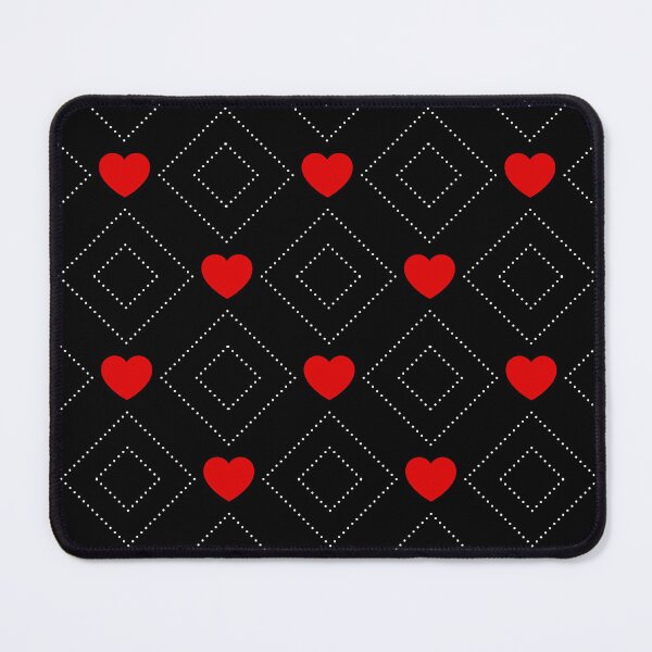 Item preview, Geometric Heart Pattern with Dotted Diamonds on Black designed and sold by Arte Zen.