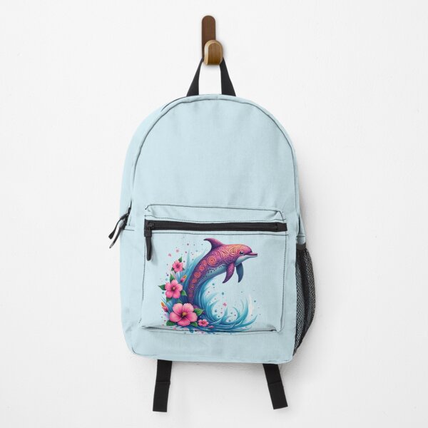 Item preview, Dolphin Splash with Hibiscus Flowers designed and sold by PriyaMagic.