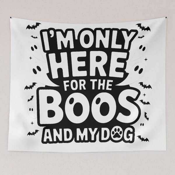 Item preview, Here for the Boos and My Dog Halloween Art | Fun Spooky Pet Lover Gift designed and sold by AnnDesignStudio.