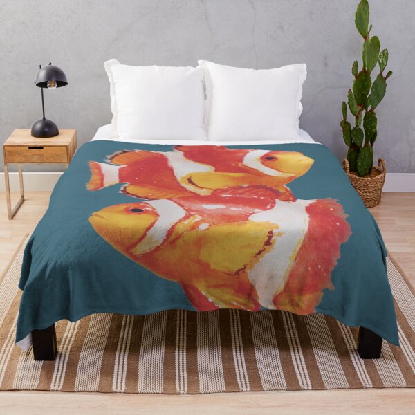 Item preview, Clownfish Reef Duo - Ocean retro Tropical Sea Life designed and sold by trajeado14.