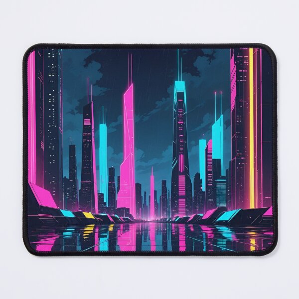 Item preview, Neon city Skyline designed and sold by RisingWolfStudio.