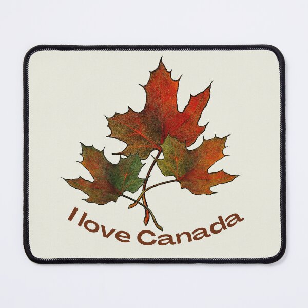 Item preview, I Love Canada, Three Red Maple Leaves Drawing, Canadian designed and sold by JoyfulWhimsy.