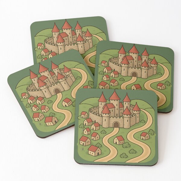 Item preview, Medieval Tile Board Game Castle Strategy Illustration Fantasy Game Art designed and sold by Slayfandom.