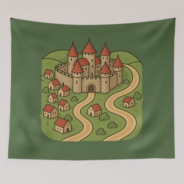 Item preview, Medieval Tile Board Game Castle Strategy Illustration Fantasy Game Art designed and sold by Slayfandom.
