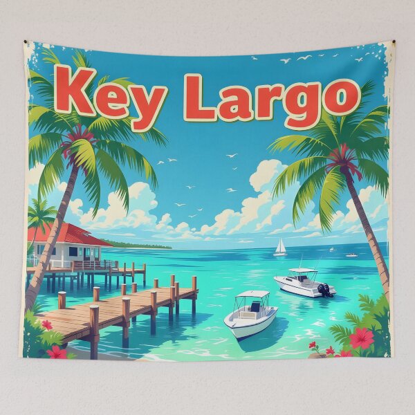 Item preview, Key Largo: Vintage-Style Painterly Travel Poster designed and sold by LSVart.