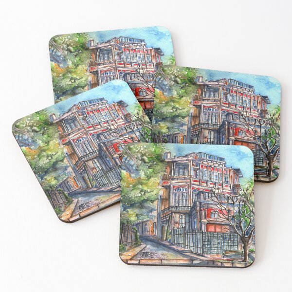 Item preview, Watercolor of the Joaquín Edwards Bello Plaza designed and sold by Metalbizarrox.