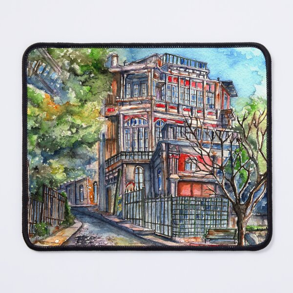 Item preview, Watercolor of the Joaquín Edwards Bello Plaza designed and sold by Metalbizarrox.