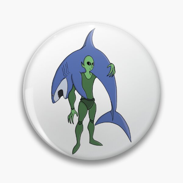 Artikelvorschau, Alien Taucher mit Hai Lustige Sci-Fi entworfen und verkauft von shopdiego.