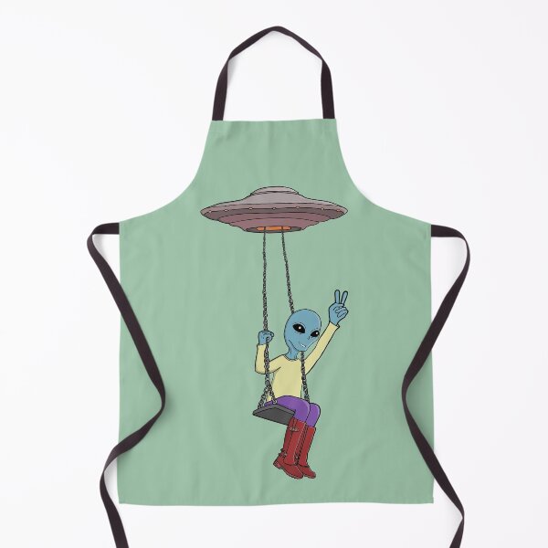 Item preview, Alien Swinging with UFO and Peace Sign designed and sold by shopdiego.