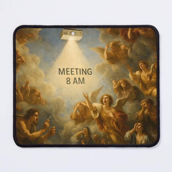 Item preview, Meeting at 8 AM | Funny Classical Ceiling Painting Meme designed and sold by The Classics Freak.