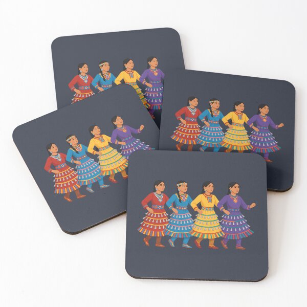Item preview, Four Jingle Dress Dancers – Native American Powwow Regalia Art #1 designed and sold by SalahBlt.