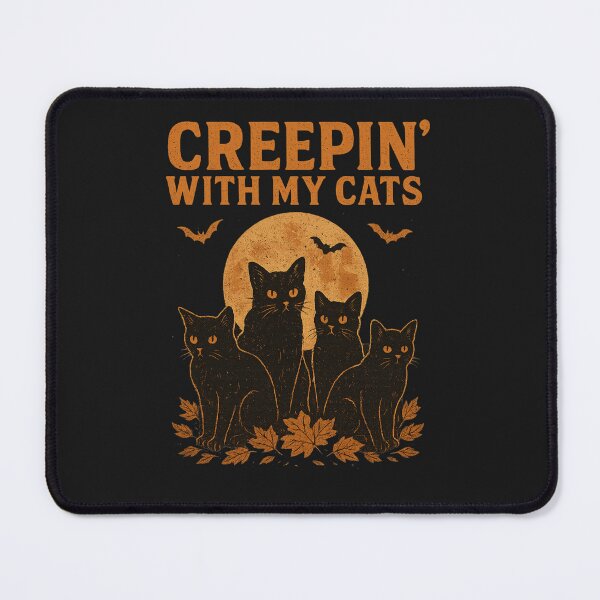 Item preview, Creepin' with my cats spooky halloween designed and sold by NovivoPrints.